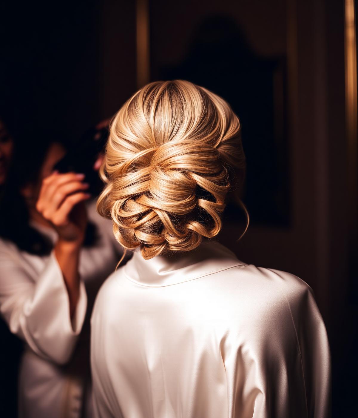 Bridal updo styling